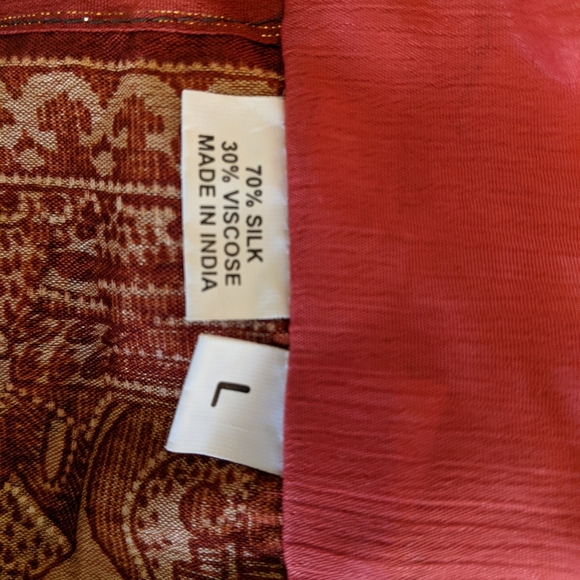 Boho silk blend wrap skirt size large - Picture 2 of 10